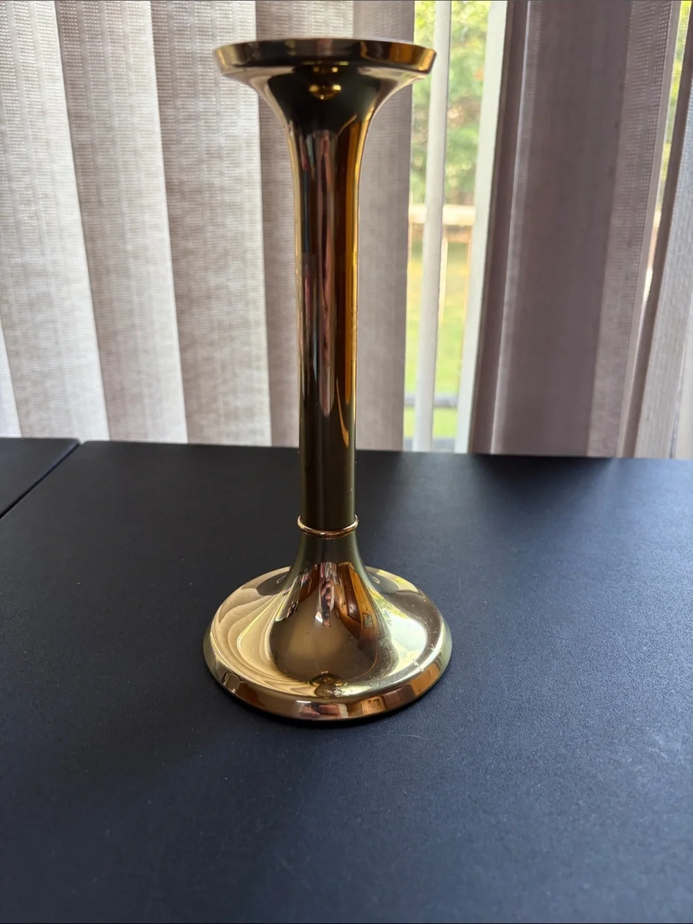 G.V. Harnisch Brass Candlestick Holder - Gold Finish